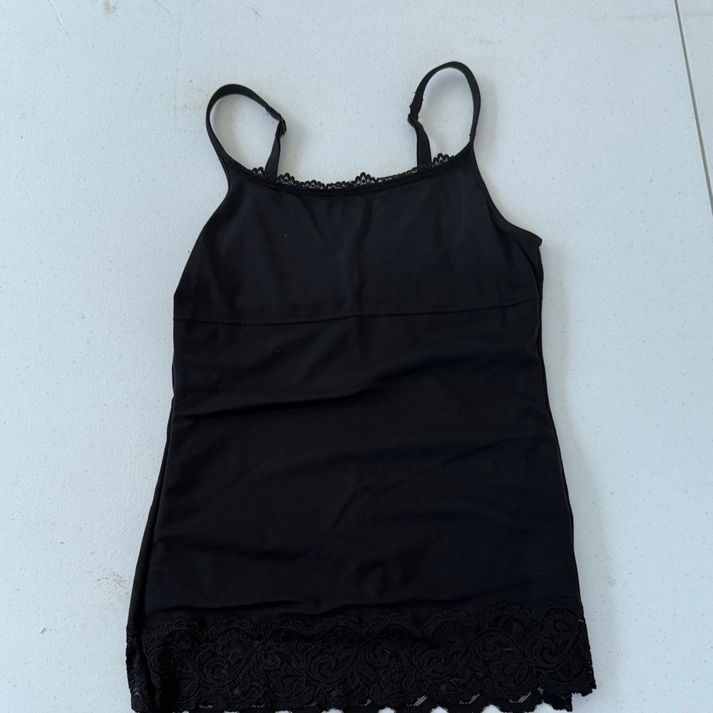 Black Lace Trim Cami Top